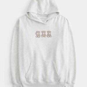 Hollister Oversized Teddy Bear Graphic Hoodie